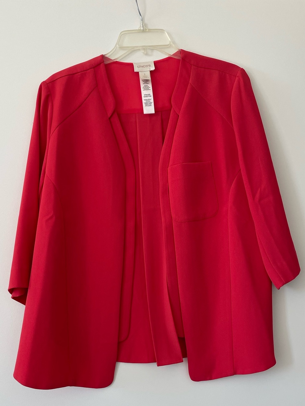 Chico's Open Relaxed Blazer - Size M - Vibrant Red